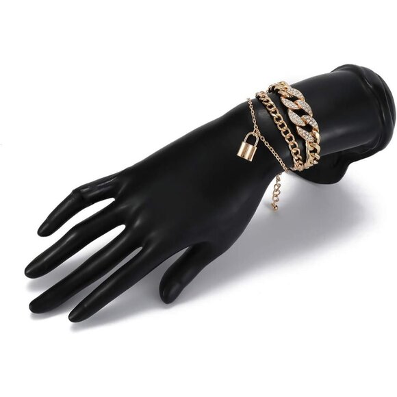 Fashion-Forward Rhinestone Cuban Link Necklace Set - Perfect for Every Occasion - Picture 3 of 8